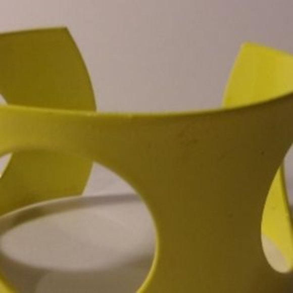 "Mod Yellow Enamel Cuff Bracelet " - Picture 6 of 6